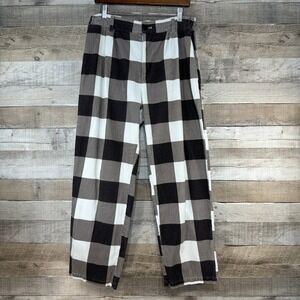 Lazy Oaf Plaid Corduroy Pants Women's Wide Leg Checkered Trousers